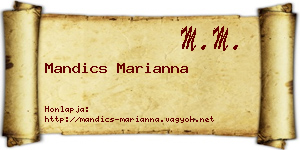 Mandics Marianna névjegykártya